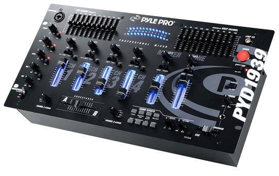 Pyle - pyd1939 , Sound and Recording , Mixers - DJ Controllers , 4 Channel Professional Mixer With SFX