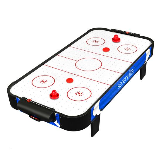 Pyle - SKARHDT21 , Sports and Outdoors , 40" Air Hockey Table with Pucks and Pushers Accessories - Ideal for Indoor Games, Room, and Bar (Blue & Black)