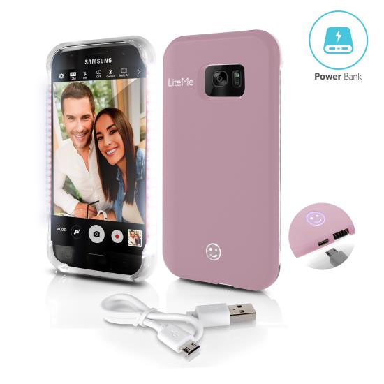 Pyle - SL302S7PN , Home and Office , Carrying Cases - Portability , Gadgets and Handheld , Carrying Cases - Portability , Lite-Me Selfie Lighted Smart Case, Phone Protection with Built-in Power Bank & LED Lights (for Samsung Galaxy S7 Edge)