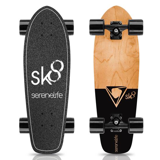 Pyle - SL5SBBK , Sports and Outdoors , 6'' Canadian and Bamboo Maple Deck Skateboard - Mini Cruiser Skateboard, Designed for Kids, Teens, and Adults (Black)