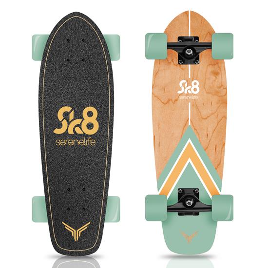 Pyle - SL5SBGR , Sports and Outdoors , 6'' Canadian and Bamboo Maple Deck Skateboard - Mini Cruiser Skateboard, Designed for Kids, Teens, and Adults (Green)