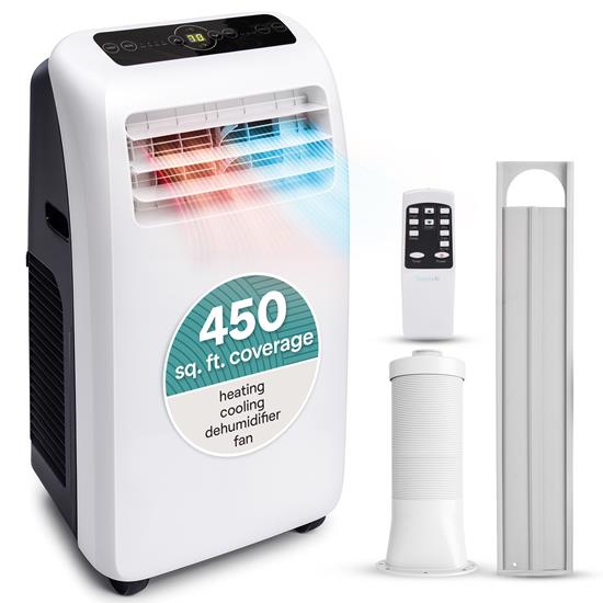 Pyle - SLACHT108 , Home and Office , Cooling Fans , Portable Air Conditioner and Heater - Compact Home AC Cooling and Heating Unit with Built-in Dehumidifier & Fan Modes, Includes Window Mount Kit (10,000 BTU Cooling)