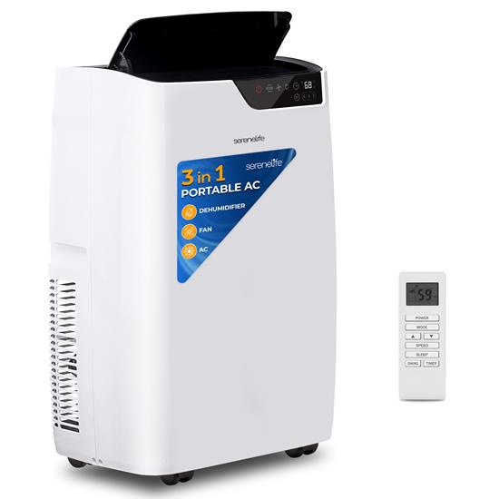 Pyle - SLACP14 , Home and Office , Cooling Fans , Single Duct Portable Air Conditioner - 14000 BTU Cooling Capacity (ASHRAE) Compact Home A/C Cooling Unit with Built-in Dehumidifier & Fan Modes, Includes Window Mount Kit (White)