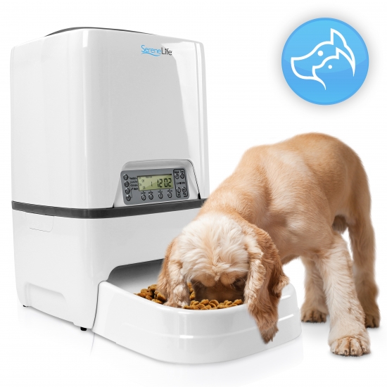 Pyle - SLAPF18 , Misc , Smart Automatic Pet Feeder - Digital Pet Food Dispenser with Voice Recorder