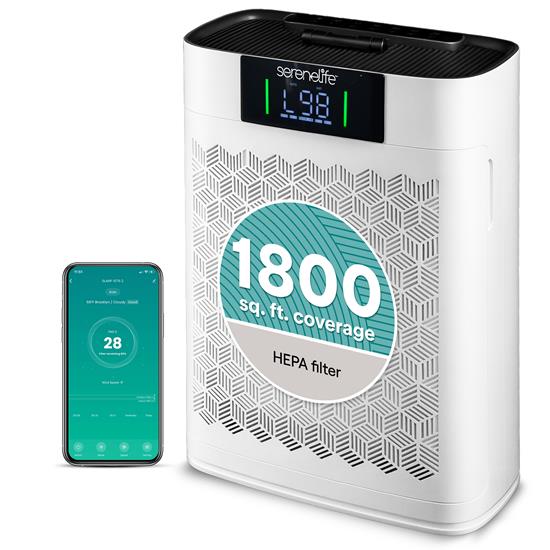 Pyle - SLARP1076WT , Home and Office , Therapeutic , High-Performance Air Purifier with Sleep Mode, Automatic Mode, and Filter Replacement for Bedrooms, Offices, and Living Rooms (White)