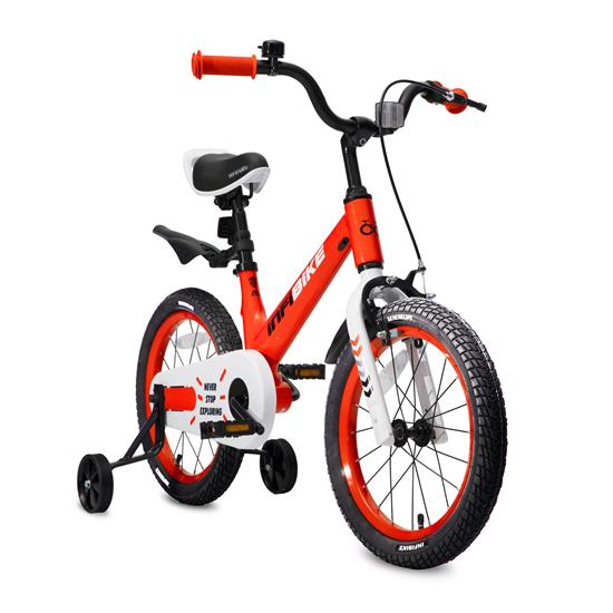 Pyle - SLBKORG69 , Sports and Outdoors , Kids Toy Scooters , 16'' High-End Kid's Bicycle with 2 Hand Brakes, Reflectors, Bell, Tools, Training Wheels and Kickstand (Orange)
