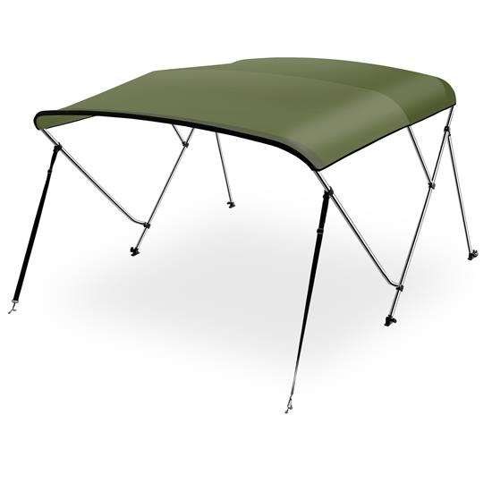 Pyle - SLBT3FR543 , Sports and Outdoors , 3 Bow Bimini Top - 2 Straps and 2 Rear Support Poles with Marine-Grade 600D Polyester Canvas (Forest Green)