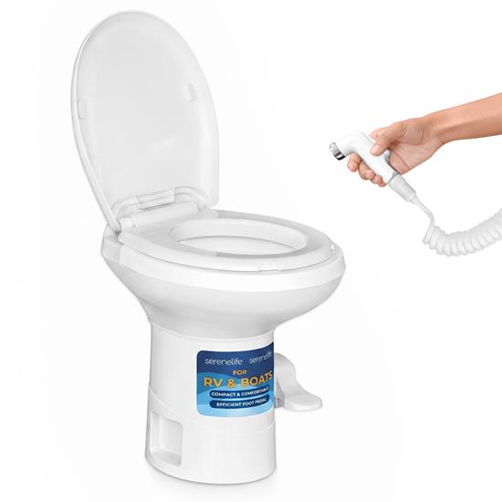 Pyle - SLCATL420 , Home and Office , Pressure Washers - Outdoor Cleaning , On the Road , Pressure Washers - Outdoor Cleaning , Portable Gravity Flush Toilet High Profile with Foot Pedal Operation, T-Type Water Outlets