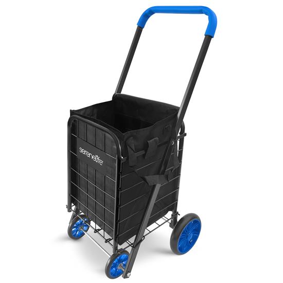 Pyle - SLCRTCVR1 , Home and Office , Storage - Organization , Shopping Cart Liner 600D Oxford Waterproof Cloth and Portable Compact Folding with Zipper (Black)