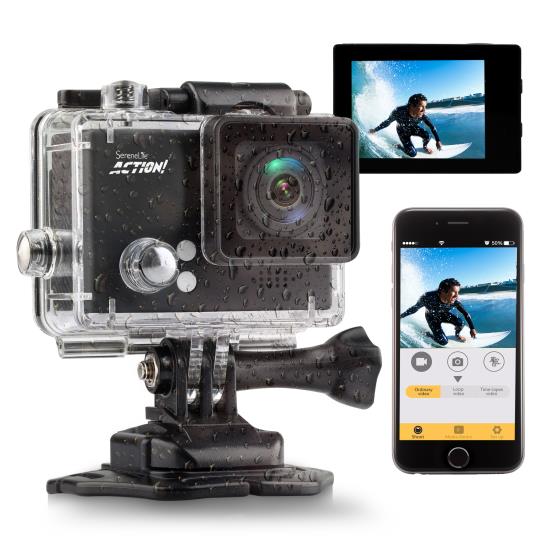 Pyle - SLDV4KBK , Gadgets and Handheld , Cameras - Videocameras , Compact ACTION! Cam - 4K Ultra HD WiFi Camera with Slo-Mo Recording, 1080p+ Sports Action Camera + Camcorder (Black)