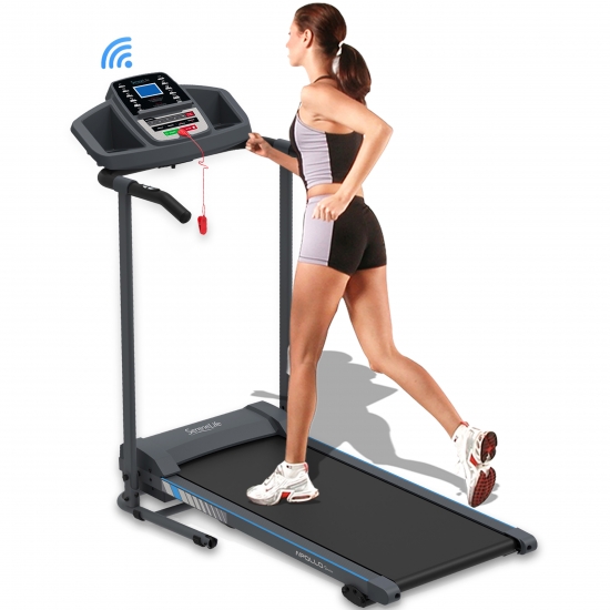 Pyle - SLFTRD20 , Home and Office , Fitness Equipment - Home Gym , Smart Digital Treadmill with Bluetooth App Sync, Manual Incline Treadmill Adjustment, Fold-Away Style