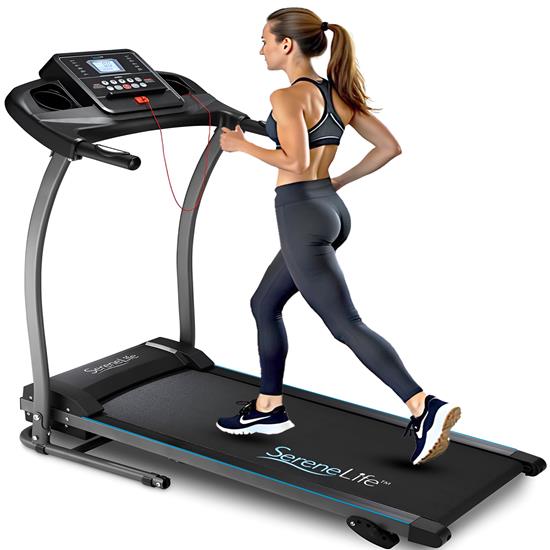Pyle - SLFTRD213.6 , Home and Office , Fitness Equipment - Home Gym , Health and Fitness , Fitness Equipment - Home Gym , Folding Treadmill Electric Motorized Running Machine - 12 Pre-set Program,Digital Smart Treadmill with 4 Selectable Incline Levels