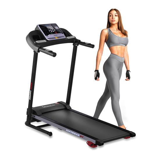 Pyle - SLFTRD26BT , Home and Office , Fitness Equipment - Home Gym , Health and Fitness , Fitness Equipment - Home Gym , Folding Treadmill Motorized Running Machine - 12 Pre-set Program, 1.0 HP Power, Max Speed 6.0 MPH, 3'' LCD Display & Mobile Phone/Tablet for Indoor Exercise