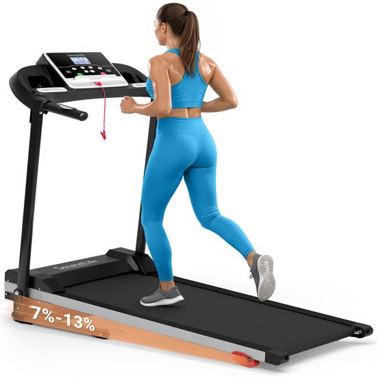 Pyle - SLFTRD26BT , Home and Office , Fitness Equipment - Home Gym , Health and Fitness , Fitness Equipment - Home Gym , SereneLife Portable Folding Treadmill with Adjustable Incline, 3.5’’ LCD Control Panel, Bluetooth Speakers and 12 Pre-set Workout Programs