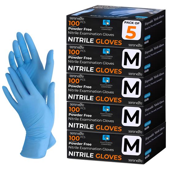 Pyle - SLGLV100MDX5.6 , Health and Fitness , 500 Pieces Soft Industrial Gloves - Nitrile and Vinyl Gloves Powder Free Disposable Gloves (Medium Size)