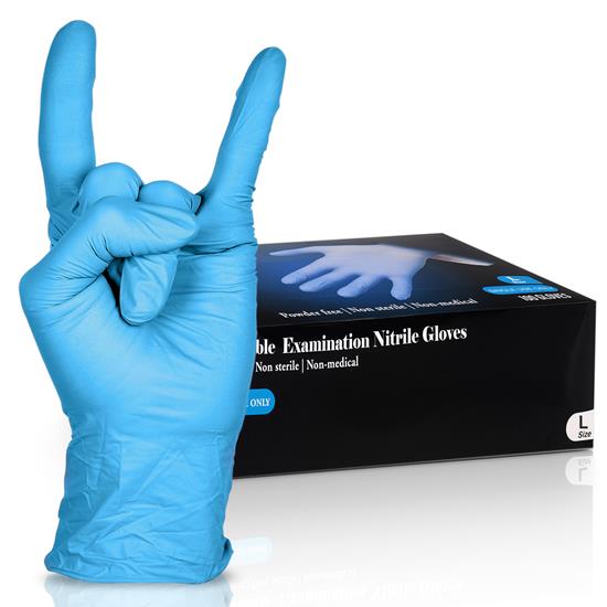 Pyle - SLGLVNIT100LG.0 , Health and Fitness , 100 Pcs. Soft Industrial Gloves - Nitrile and Vinyl Gloves Powder Free Disposable Gloves (Large Size)