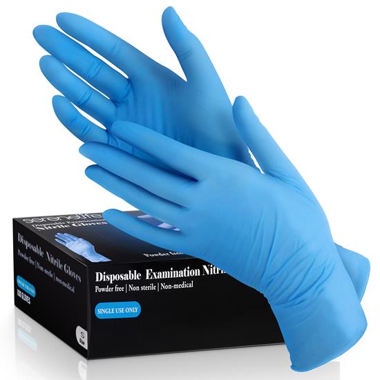 Pyle - SLGLVNIT100SM.5 , Health and Fitness , 100 Pcs. Soft Industrial Gloves - Nitrile and Vinyl Gloves Powder Free Disposable Gloves (Small Size)