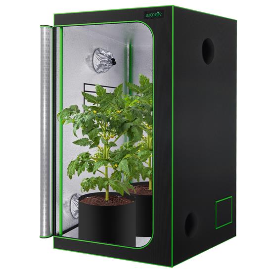 Pyle - SLGT24M , Home and Office , Gardening - Landscaping , Medium Hydroponic Grow Tent Garden - Reflective 600D Mylar with Observation Window and Floor Tray for Indoor Plant Growing