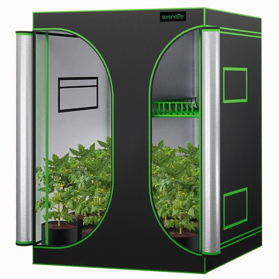 Pyle - SLGT362IN1.5 , Home and Office , Gardening - Landscaping , Hydroponic Grow Tent Garden - Reflective 600D Mylar with Observation Window and Floor Tray for Indoor Plant Growing