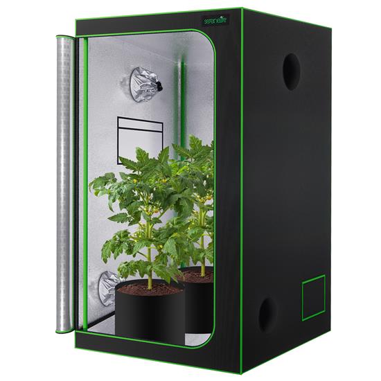Pyle - SLGT36M.5 , Home and Office , Gardening - Landscaping , Medium Hydroponic Grow Tent Garden - Reflective 600D Mylar with Observation Window and Floor Tray for Indoor Plant Growing