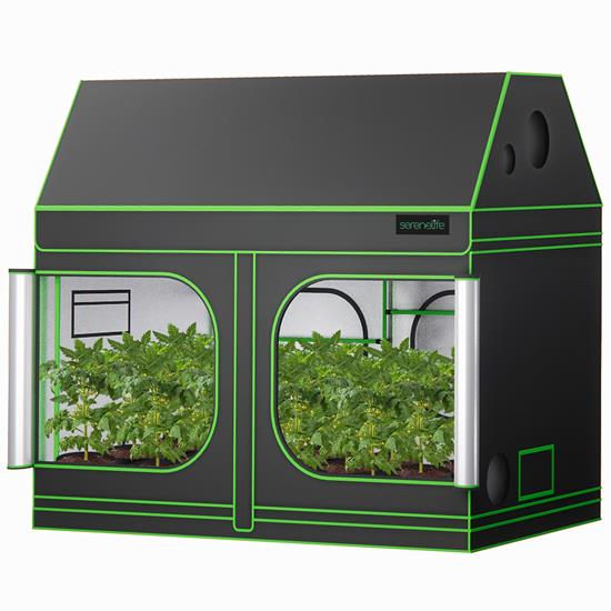 Pyle - SLGT96MRF.5 , Home and Office , Gardening - Landscaping , Hydroponic Grow Tent Garden - Reflective 600D Mylar with Observation Window and Floor Tray for Indoor Plant Growing