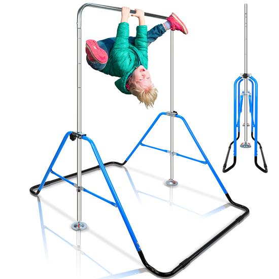 Pyle - SLGYMBAR100BL , Home and Office , Fitness Equipment - Home Gym , Health and Fitness , Fitness Equipment - Home Gym , Expandable Safely Fun Gymnastics Bar - Adjustable Height Training Monkey Bar for Kids