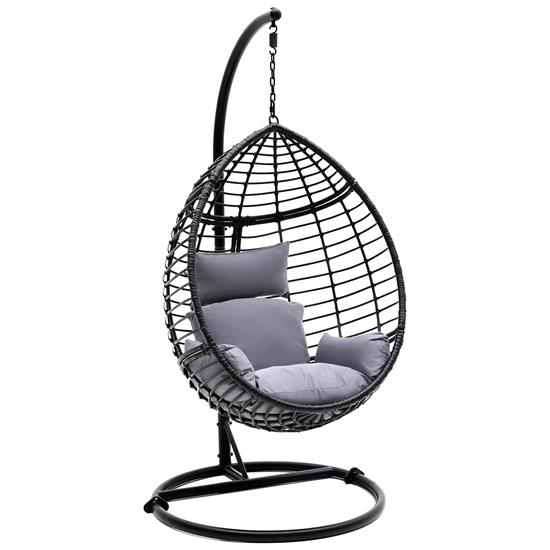 Pyle - SLGZ0EGBL , Misc , Wicker Rattan Swing Chair - Washable Nonslip Soft Swing Chair Cushion for Outdoor/Indoor Garden Decoration (Black)