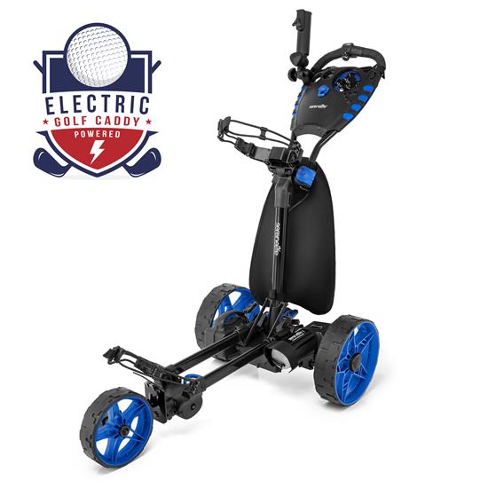Pyle - SLGZELEC , Sports and Outdoors , 3-Wheel Electric Golf Cart - Foldable and Rechargeable Aluminum Frame T Zendo Electric Trolley, Includes Umbrella Holder and Storage Compartment