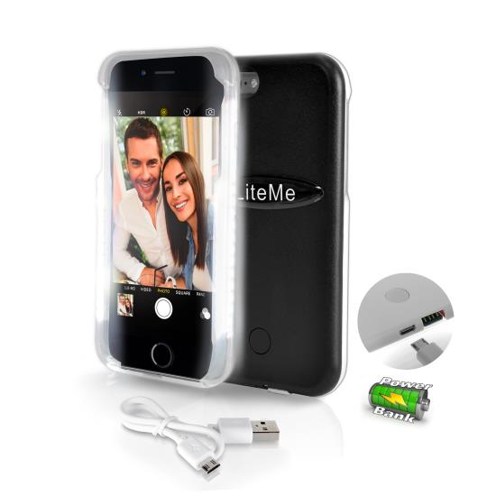 Pyle - SLIP101BK , Home and Office , Carrying Cases - Portability , Gadgets and Handheld , Carrying Cases - Portability , SereneLife 2 in 1 iPhone Selfie Case LED Illuminated Light And Battery Pack Case For iPhone 6 6s And Power Bank - Black