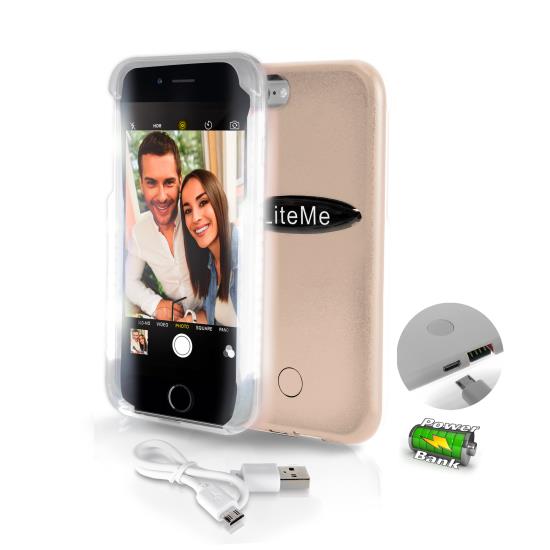 Pyle - SLIP101GD , Home and Office , Carrying Cases - Portability , Gadgets and Handheld , Carrying Cases - Portability , SereneLife LED Illuminated Phone Case For iPhone 6 6s And Battery Pack And Power Bank 2 in 1 - Gold