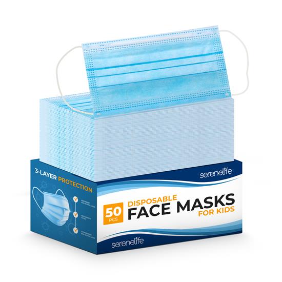 Pyle - SLKDPLY50 , Misc , 50 Pcs. Disposable Face Masks - 3 Layer Protection Breathable Face Masks, For Dust Covering (For Kids)