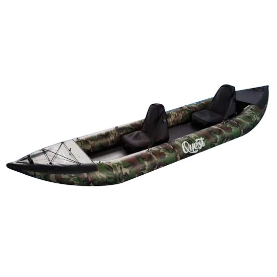 Pyle - SLKYK50AMO , Sports and Outdoors , 2-Person Inflatable Kayak Set with Aluminum Oars and High Output Air Pump, Carrying Bag and Repair Kit (Camo)