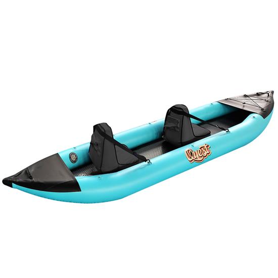 Pyle - SLKYK50AQA , Sports and Outdoors , 2-Person Inflatable Kayak Set with Aluminum Oars and High Output Air Pump, Carrying Bag and Repair Kit (Aqua)