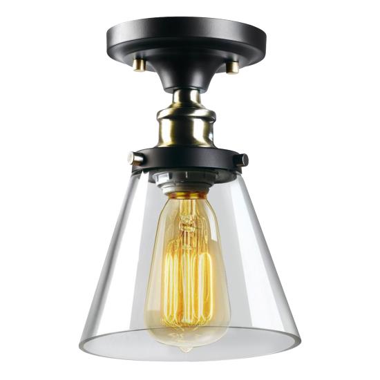 Pyle - SLLMP3106 , Home and Office , Light Fixtures - Interior Lighting , Compact Ceiling Light / Lamp Light Fixture - Glass Lighting Accent (Semi Flush-Mount)