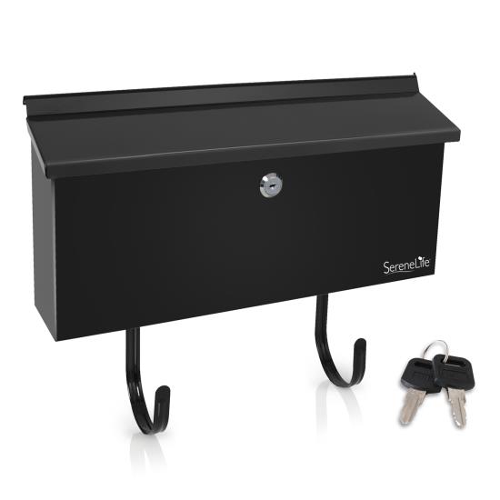 Pyle - SLMAB27 , Home and Office , Safe Boxes - Mailboxes , Indoor/Outdoor Wall Mount Locking Mailbox with Newspaper Holder, Includes Keys
