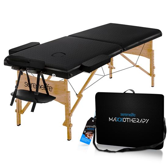 Pyle - SLMASGE1 , Home and Office , Therapeutic , Portable Massage Table - Professional Adjustable Folding Bed with 3 Sections and Carrying Bag for Therapy, Tattoo, Salon, Spa & Facial Treatment