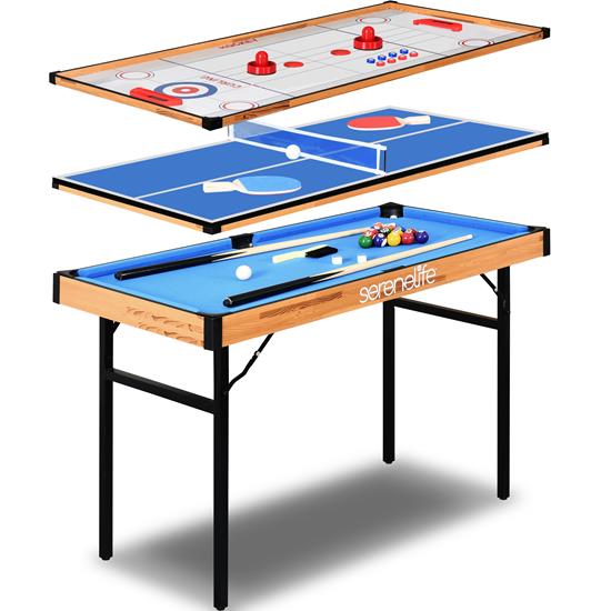 Pyle - SLMTGTBL22 , Sports and Outdoors , 4 in 1 Multi-Function Game Table - Includes Steady Pool Table, Hockey Table, Shuffleboard Table, and Pingpong Table