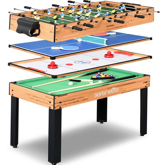 Pyle - SLMTGTBL41 , Sports and Outdoors , 4 in 1 Multi-Function Game Table - Includes Steady Pool Table, Hockey Table, Soccer Foosball Table, and Pingpong Table