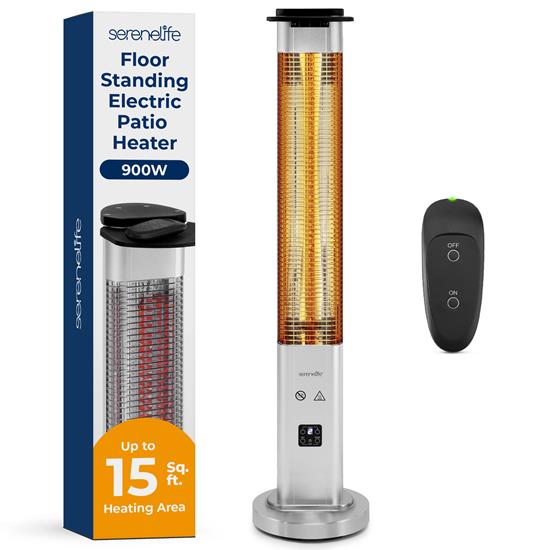Pyle - SLOHT52 , Sports and Outdoors , Outdoor Heaters , 900W Floor Standing Electric Patio Heater - Remote Control Stand Patio Heater with Three Power Settings