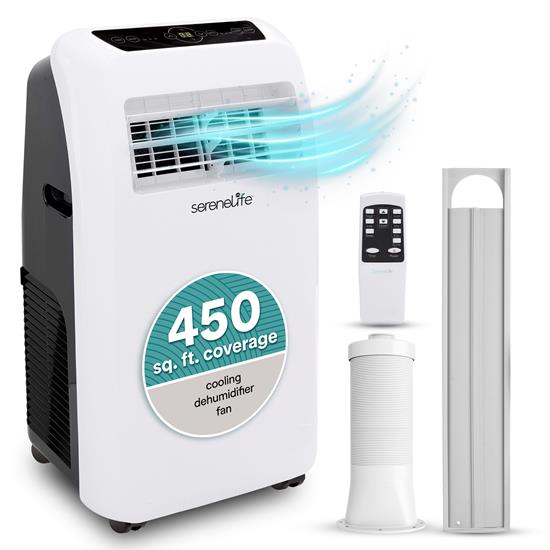 Pyle - SLPAC12.5 , Home and Office , Cooling Fans , Portable Air Conditioner - Compact Home AC Cooling Unit with Built-in Dehumidifier & Fan Modes, Includes Window Mount Kit (12,000 BTU)