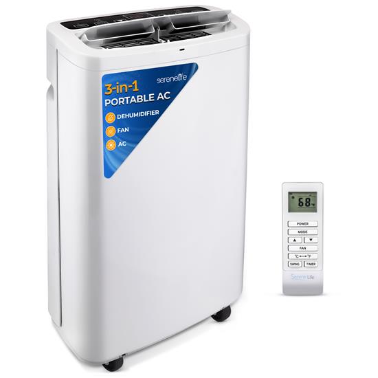 Pyle - SLPAC14 , Home and Office , Cooling Fans , Sound and Recording , Cooling Fans , Portable Air Conditioner - Compact Home A/C Cooling Unit with Built-in Dehumidifier & Fan Modes, Includes Window Mount Kit (14,000 BTU)