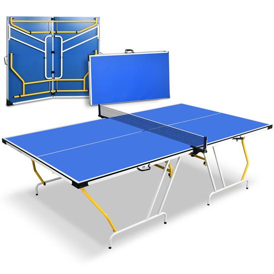 Pyle - SLPPNGPO44 , Sports and Outdoors , 4 pcs. Foldable Table Tennis Table with Single Player Playback Mode for Game Play and Solo Play (Blue)