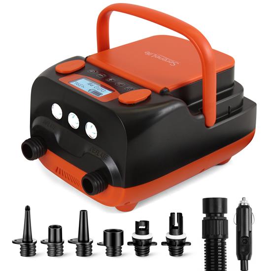 Pyle - SLPUMP50 , Tools and Meters , Air - Wind - Pressure , Electric SUP Air Pump Compressor - Portable SUP Air Inflator & Deflator (for SUP Stand-Up Paddle-Boards & Pool Inflatables)