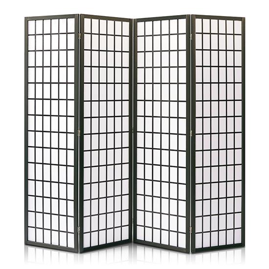Pyle - SLRDD4 , Health and Fitness , protection Equipment , Indoor Decorative 4-Panel Screen - Freestanding Wide Room Divider, Classic Japanese-inspired Room Divider