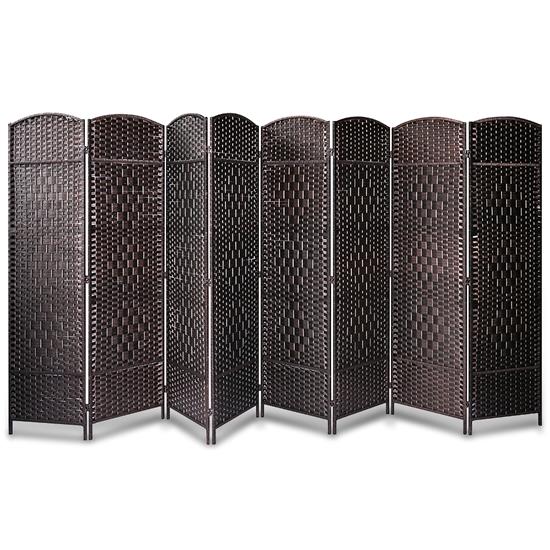 Pyle - SLRDX89 , Health and Fitness , protection Equipment , Indoor Decorative 8-Panel Screen - Freestanding Wide Room Divider, Double Side Woven Fiber Divider, Better Privacy Screen