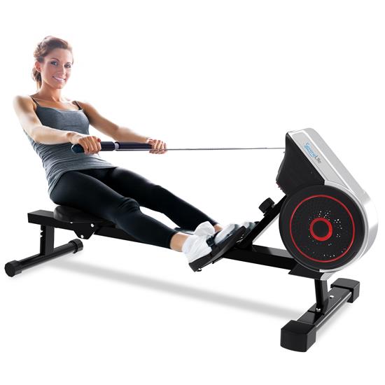 Pyle - SLRWMC18 , Home and Office , Fitness Equipment - Home Gym , Health and Fitness , Fitness Equipment - Home Gym , Sports Training Row Machine - Smart Rowing Machine with Digital Computer Exercise Monitor, Portable Folding Style, Adjustable Resistance