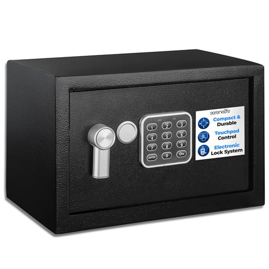 Pyle - SLSFE14.5 , Home and Office , Safe Boxes - Mailboxes , Compact Electronic Safe Box with Mechanical Override, Includes Keys