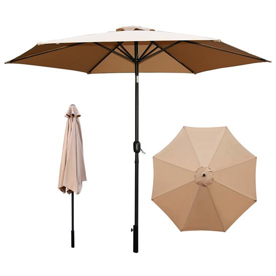 Pyle - SLSK4484 , Health and Fitness , protection Equipment , 10ft. Patio Table Umbrella - 6 Sturdy Ribs with Push Button Tilt UV Protection, Outdoor Furniture for Garden Lawn Deck Pool and Beach