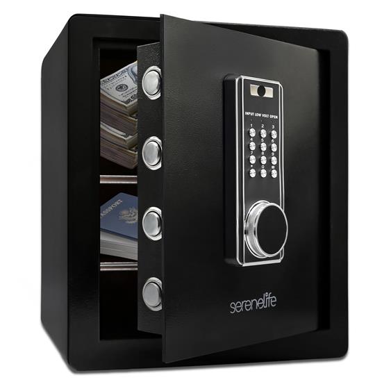 Pyle - SLSV45EQG , Home and Office , Safe Boxes - Mailboxes , Electronic Safe Box with Digital Keypad, Includes 2 Keys (Black)