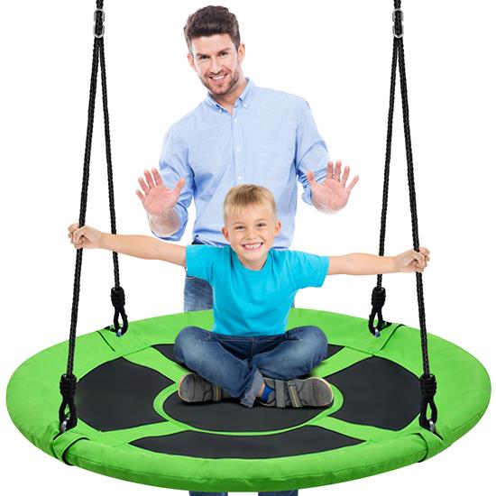 Pyle - SLSWNG100GN , Health and Fitness , Fitness Equipment - Home Gym , Flying Fun Toy Swing - Indoor/Outdoor Hanging Rope Swinging Seat Spinner (Green)